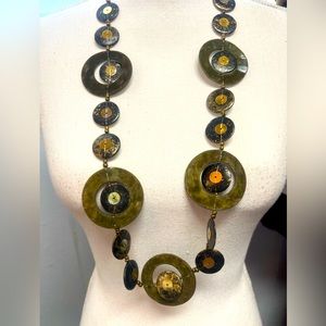 NWOT Cato’s 18” long Green & copper necklace